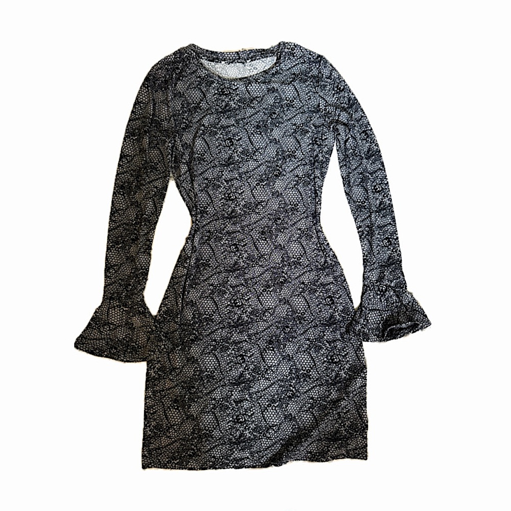 Michael Kors Black and White Ruffled Dress